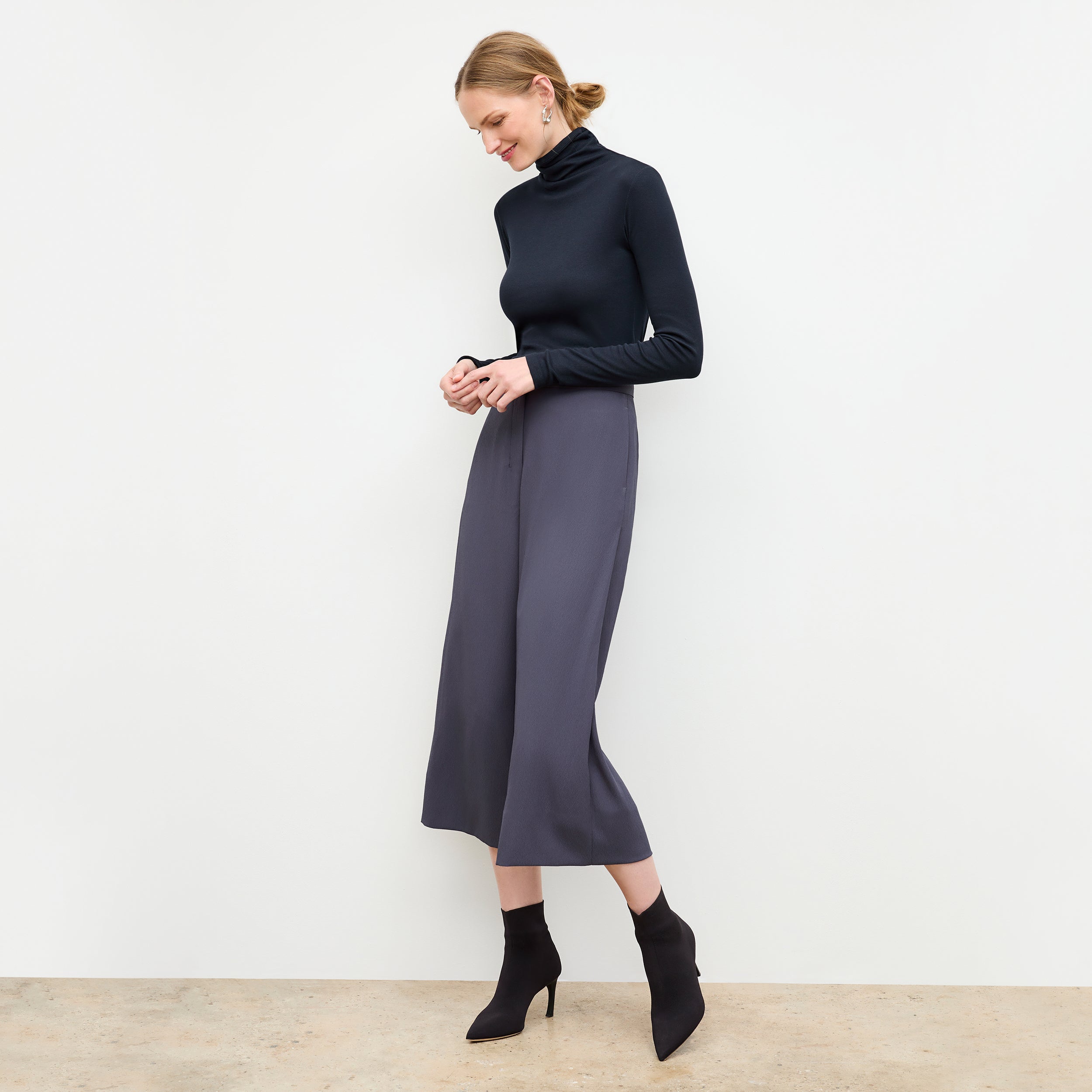 Eco-Friendly Heavy Soft Wave Culottes in Caspian Blue | Sustainable Fashion for Casual Wear & Office Outfits