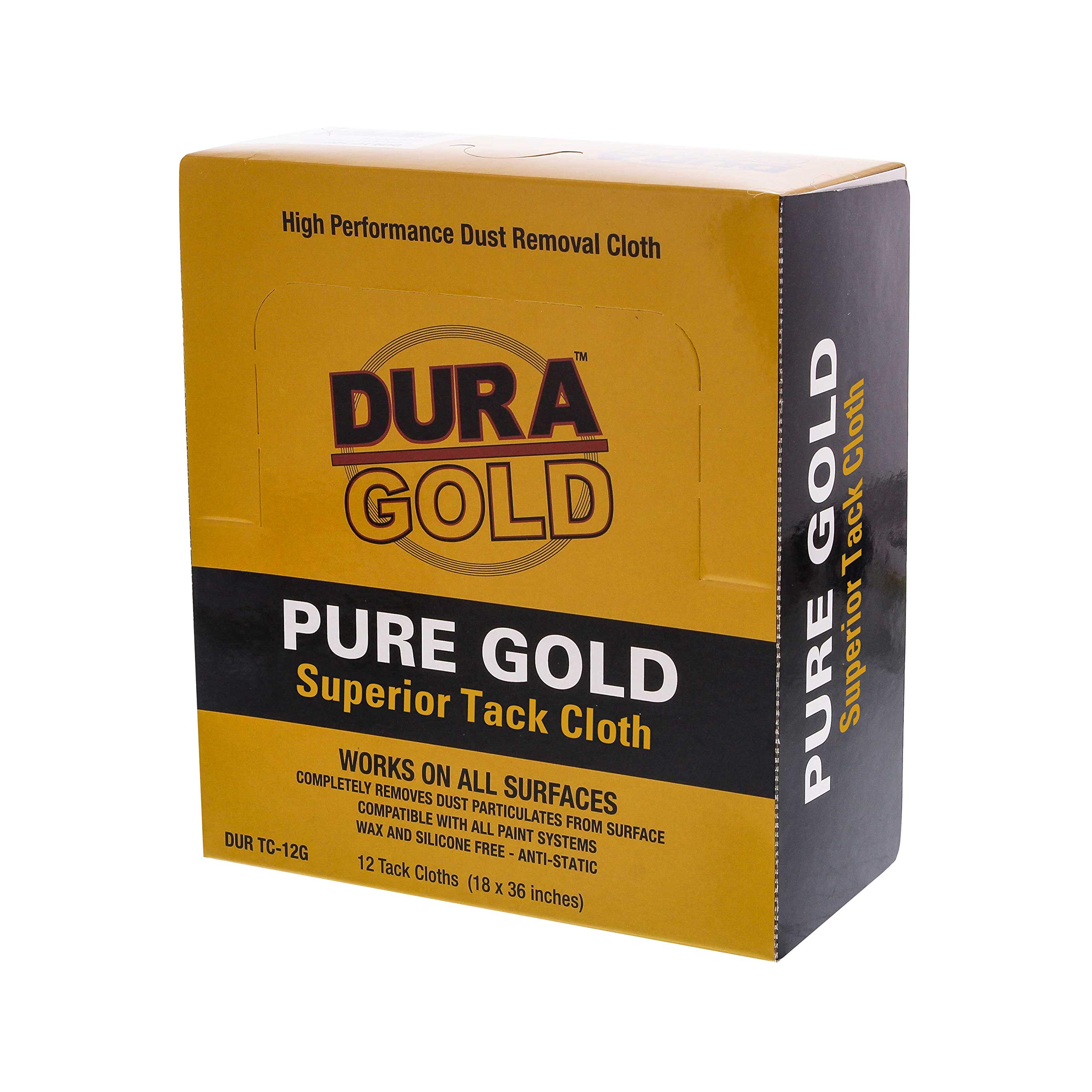 Dura-Gold Premium Tack Cloth - 144 Pack for Woodworking & Automotive Painting | Dust-Free Surface Prep | Ideal for Wood Staining, Auto Body Paint Prep & DIY Projects