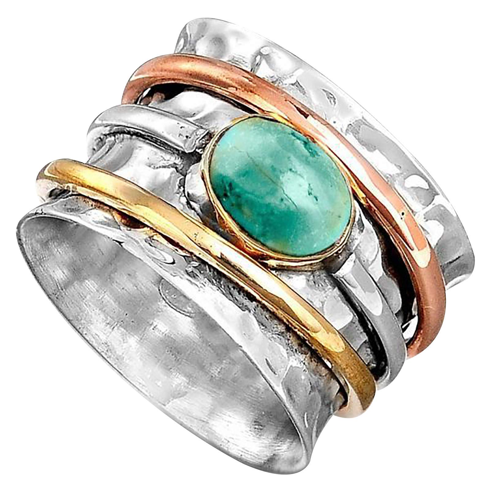 Vintage Turquoise-Plated Western Rings for Women & Men - Stylish Boho Jewelry for Everyday Wear, Parties & Gifts