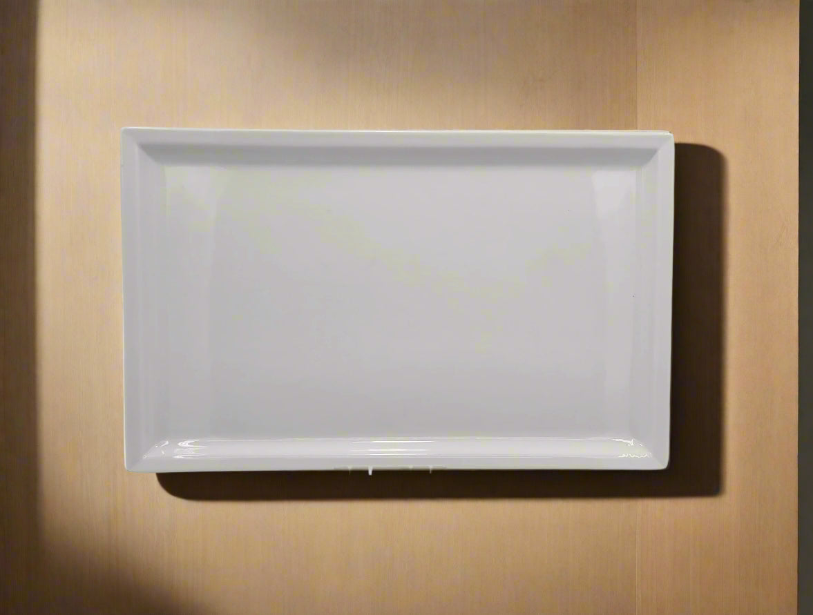 14.25x9 Inch White Rectangular Serving Platter - Perfect for Parties, Buffets, and Holiday Dining