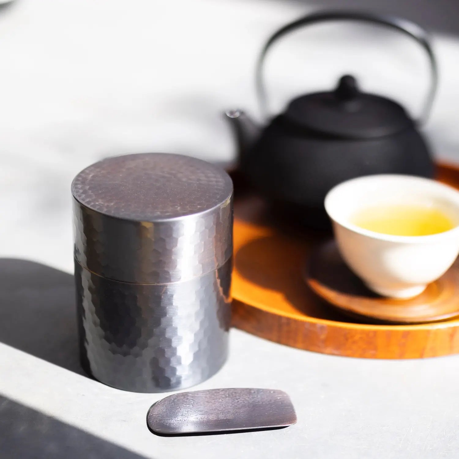 Premium Asahi Yume Japanese Copper Tea Caddy with Bamboo Lid & Caddy Spoon - Airtight Storage for Matcha, Loose Leaf Tea & Coffee - Perfect for Tea Ceremonies, Home Kitchens & Gifts