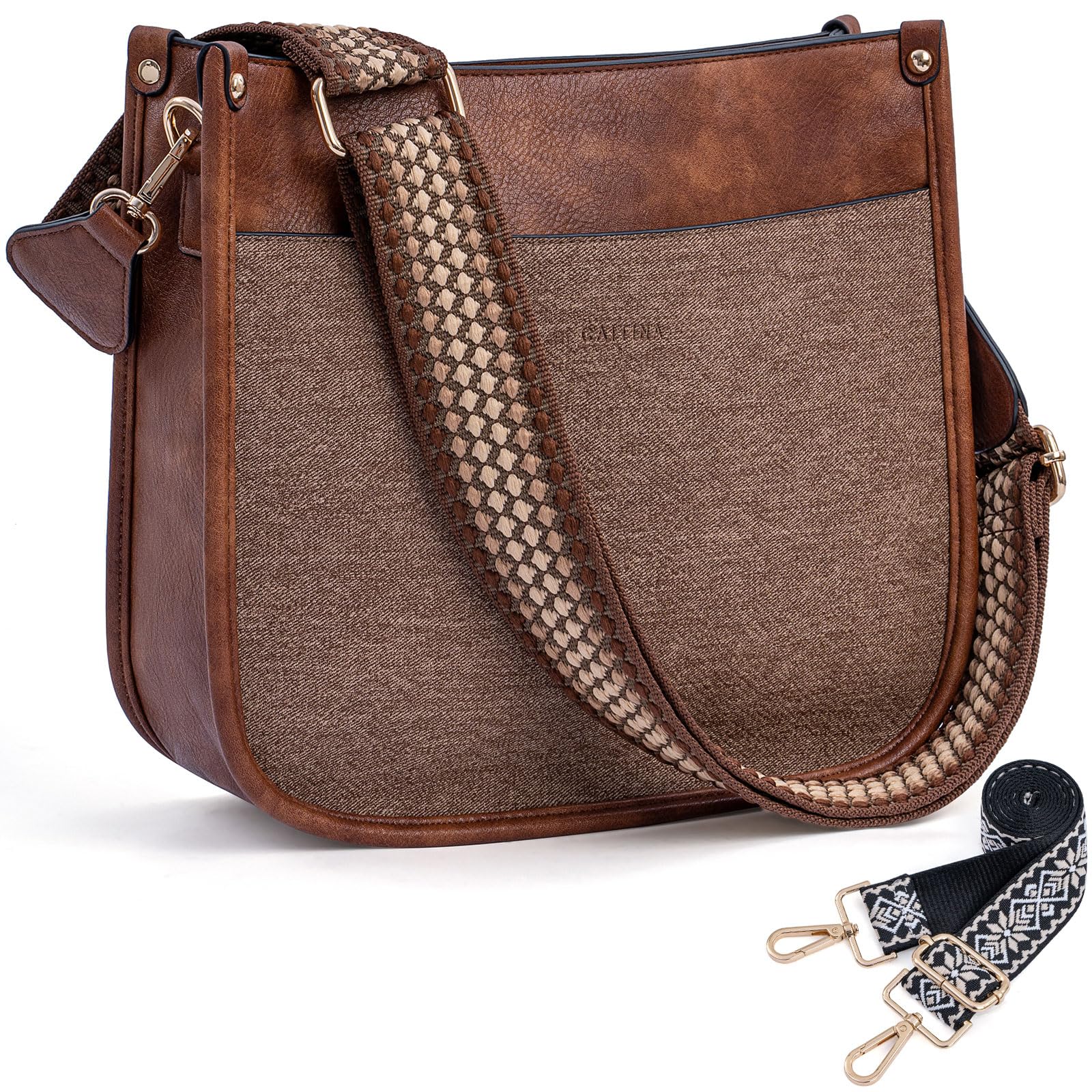 Vegan Leather Crossbody Bag for Women - Adjustable Strap Hobo Shoulder Purse | Trendy & Stylish Handbag for Work, Travel & Everyday Use