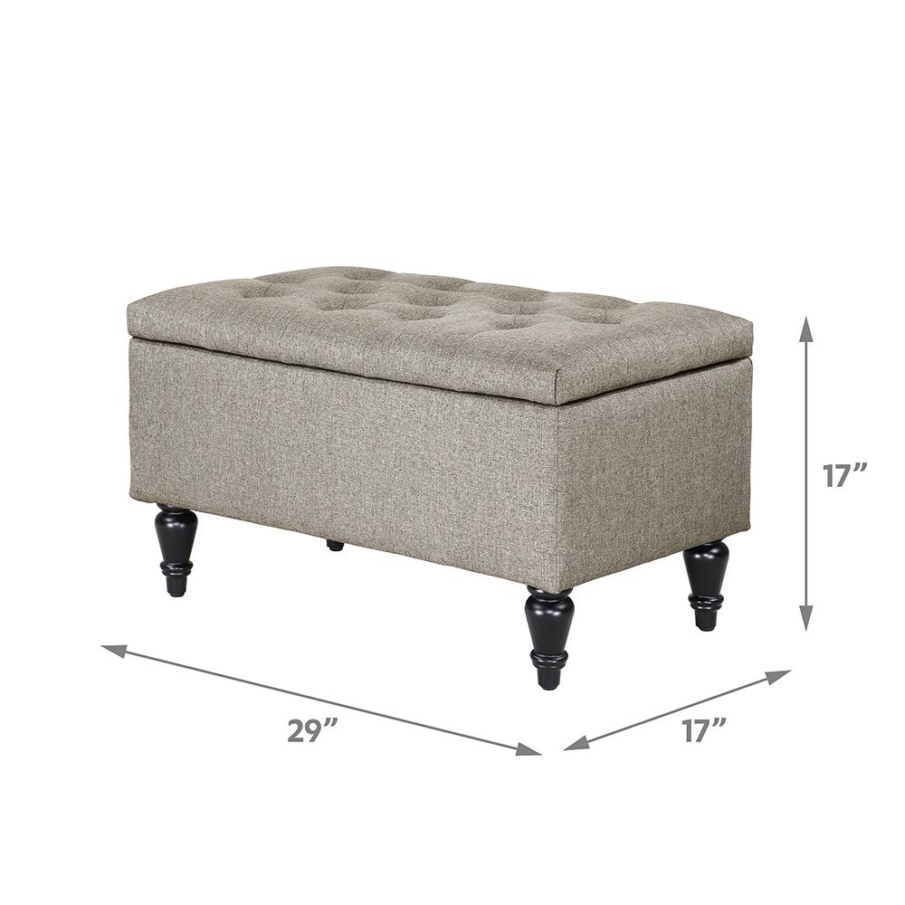 MAYPEX 29 Inch Rectangular Storage Ottoman Bench with Flip Top Lid - Coffee Table & Seat with Smooth Hinge for Living Room, Bedroom, Office - Beige | Perfect for Extra Seating, Hidden Storage & Home Decor