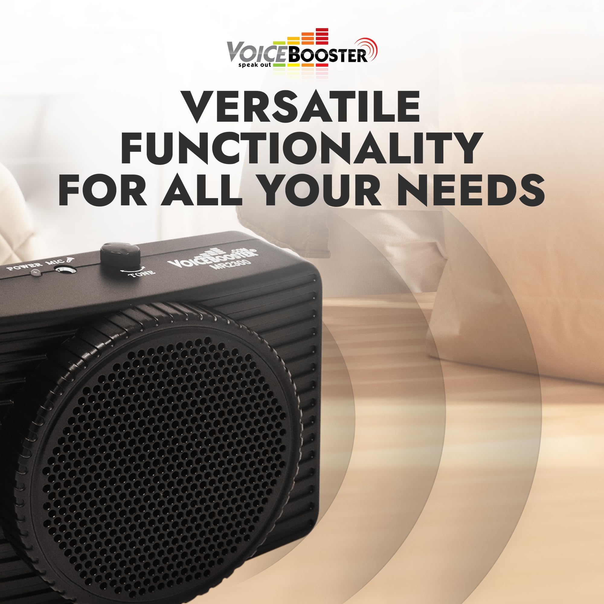 Portable Voice Amplifier with Microphone Headset - 20W Wearable Megaphone Speaker for Teachers, Tour Guides, Public Speaking & Presentations - Black MR2300 | Ideal for Classrooms, Outdoor Tours & Large Group Communication