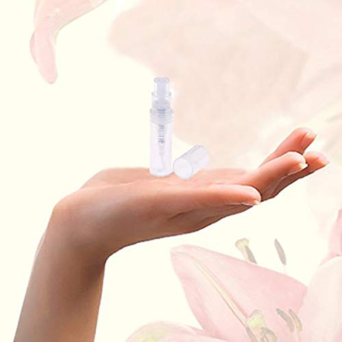 Mini 2ML Clear Plastic Perfume Sample Bottles - 60Pcs Travel-Sized Empty Containers for Essential Oils, Fragrances & Cosmetics | Perfect for Travel Kits, DIY Mixing & Gift Samples