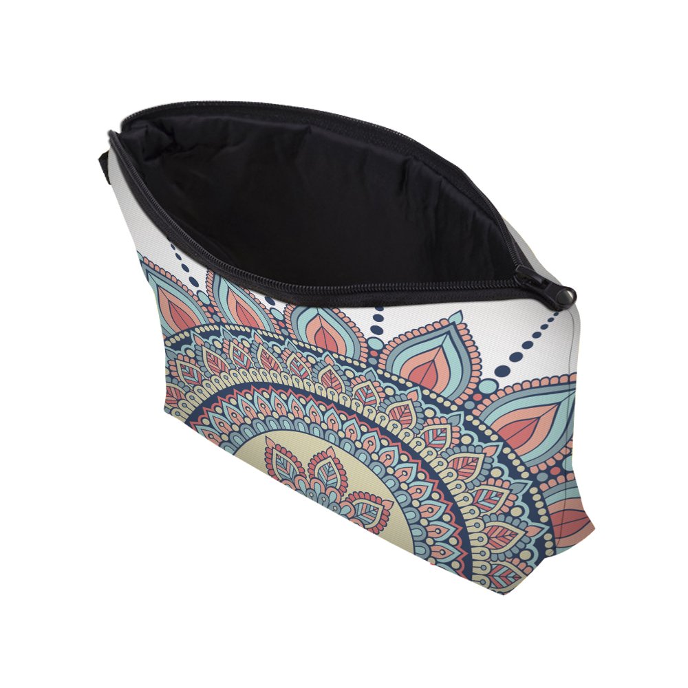 Deanfun Waterproof Cosmetic Bag for Women - Large Mandala Flower Makeup Pouch, Roomy Travel Toiletry Organizer, Perfect Gift for Her - Ideal for Travel, Gym, and Daily Essentials Storage