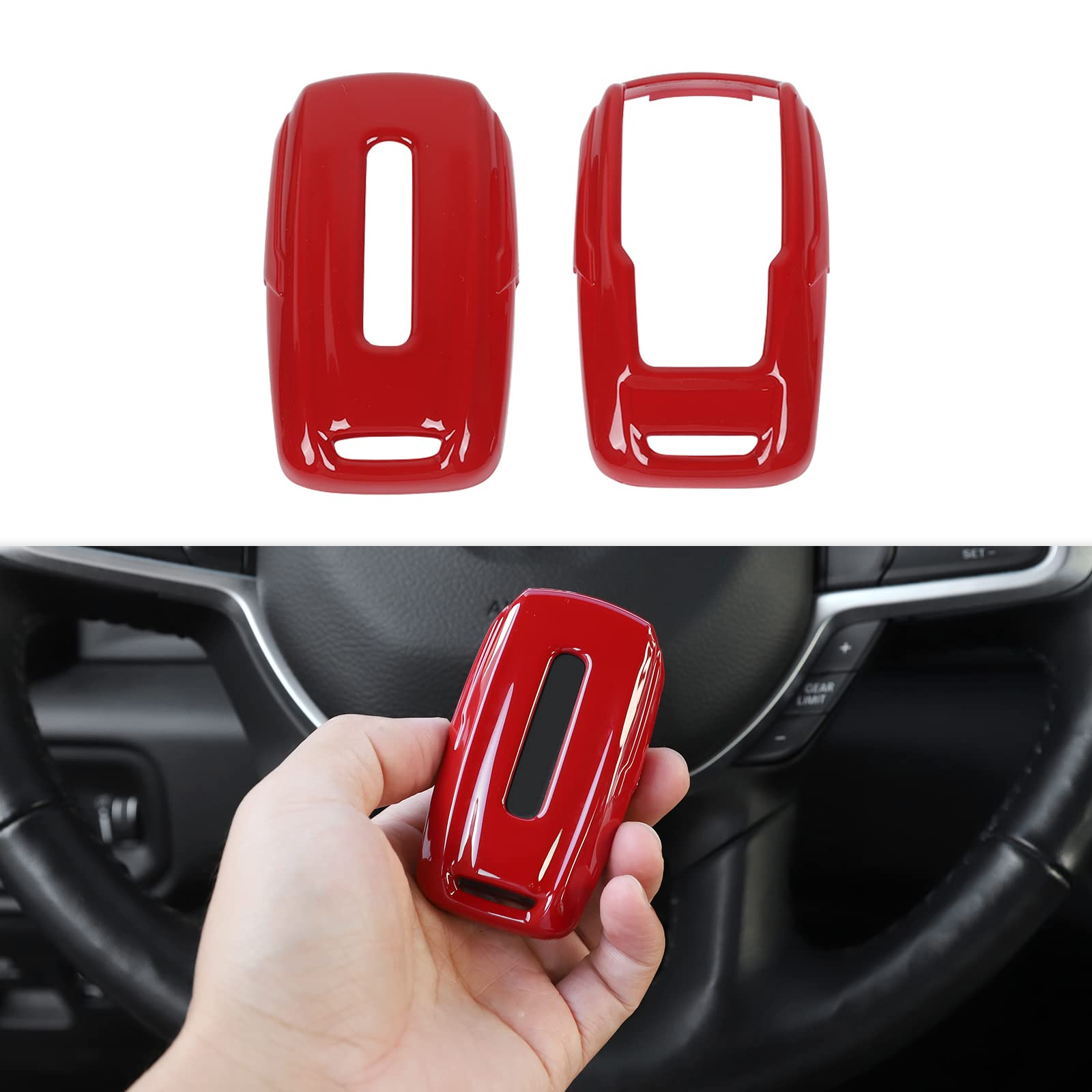 CheroCar RAM Key Fob Cover - Durable Shell Protector for Keyless Entry Remote (2018-2022 Dodge RAM) - Red | Perfect for Truck Owners & Off-Road Adventures
