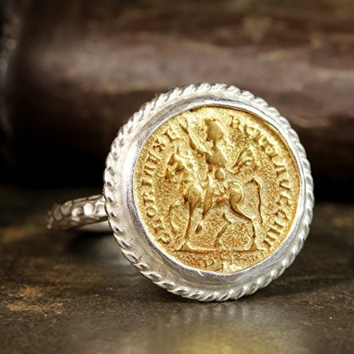 Caprixus 925 Sterling Silver Signet Ring with 24K Gold Vermeil - Handmade Two-Tone Hammered Pinky Ring for Women | Turkish Fine Jewelry for Everyday Wear & Special Occasions