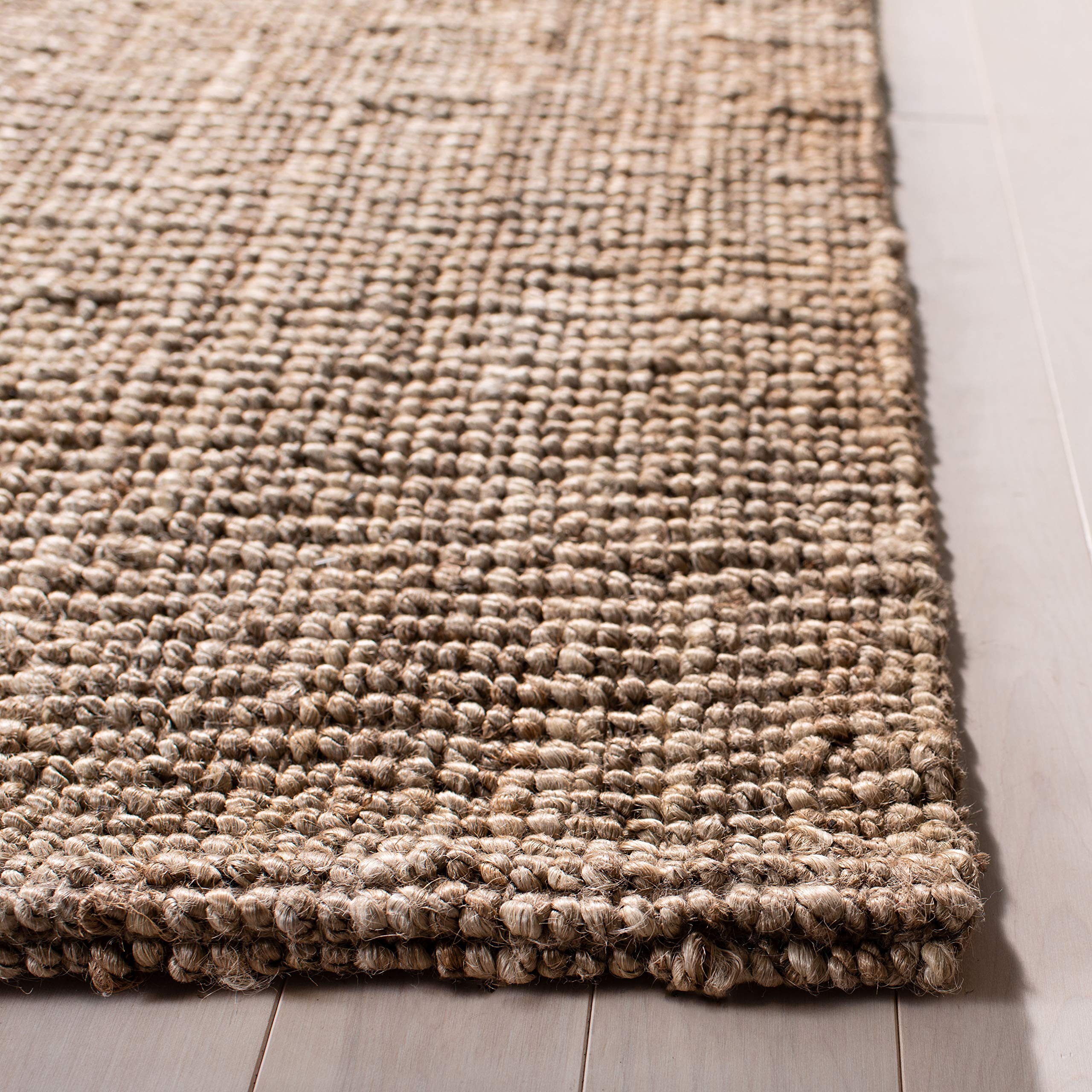 SAFAVIEH Handmade Natural Jute Area Rug 8' x 10' - Farmhouse Boho Chic Grey Rug for Living Room & Bedroom | Durable & Stylish for High Traffic Areas | Perfect for Rustic, Country or Coastal Home Decor