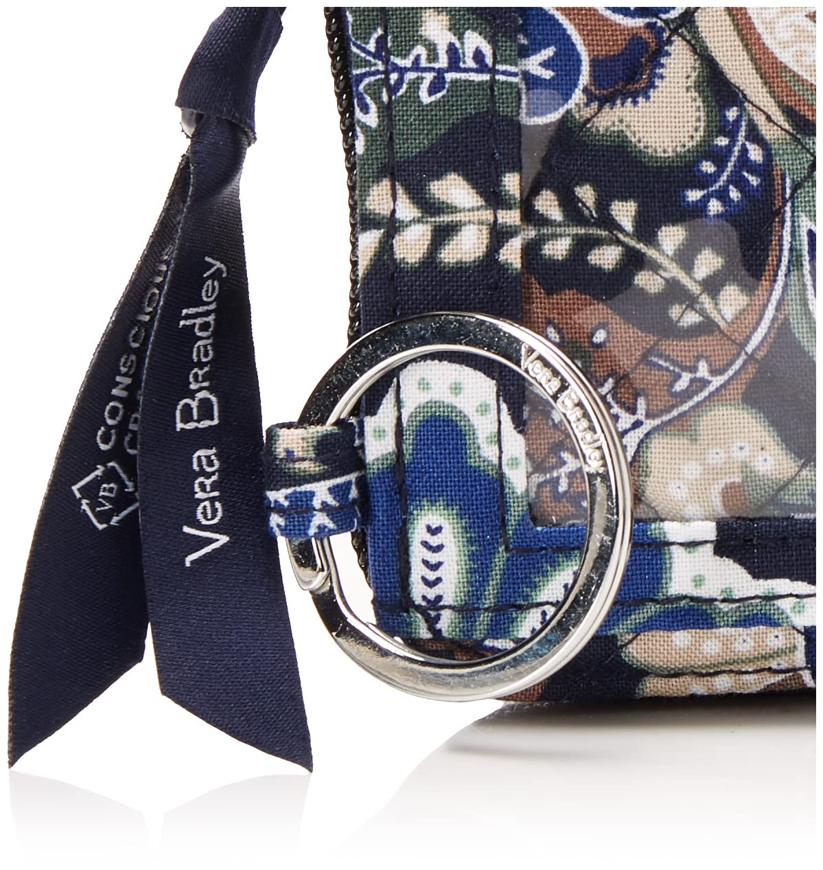 Vera Bradley RFID Blocking Women's Cotton Petite Zip-Around Wallet - Secure Compact Card Holder for Travel, Shopping & Everyday Use
