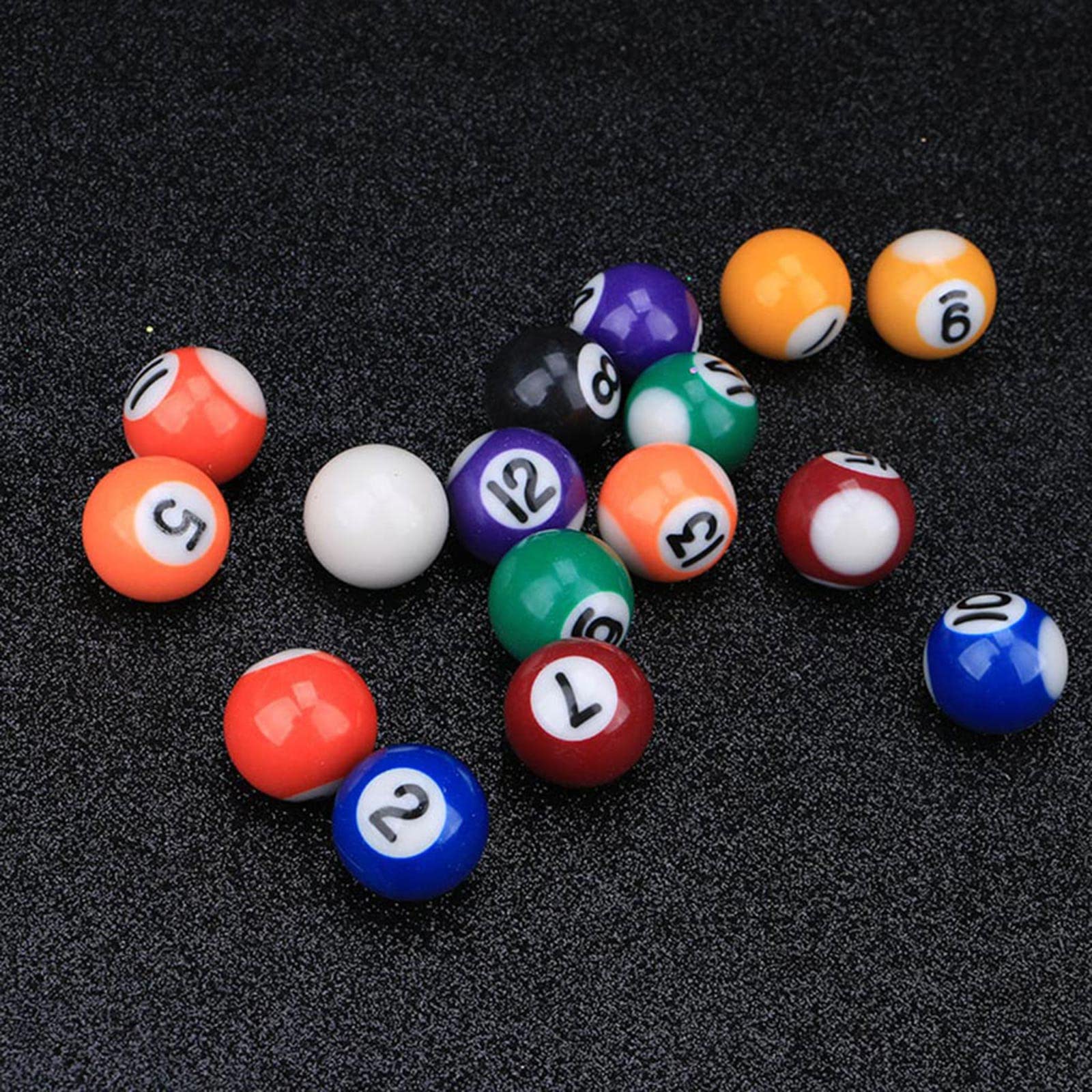 16Pcs Small Tabletop Pool Table Set with Cues - Mini Billiards Game for Kids & Adults, 0.98/1.25/1.49 Inch Balls, Compact Indoor Fun for Home, Office, Party & Game Room