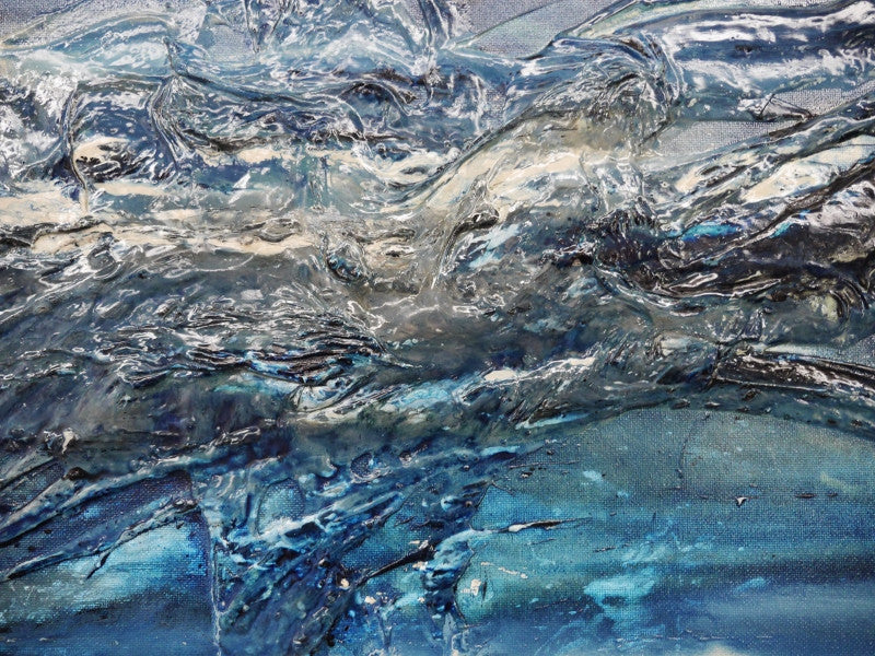 Abstract Blue Wall Art - Modern Canvas Painting for Home & Office Decor - Perfect for Living Room, Bedroom, or Workspace