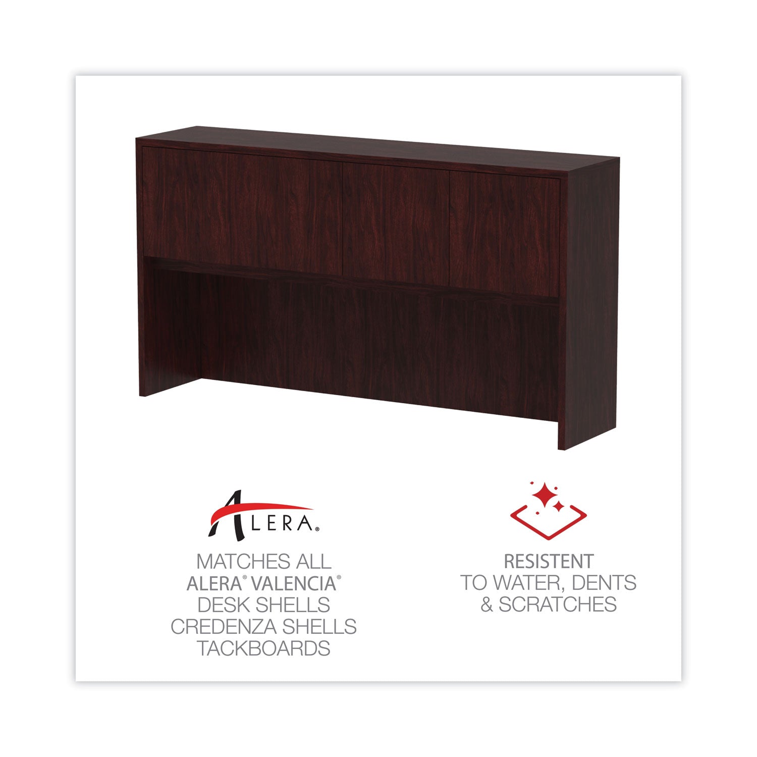 Alera Valencia Series Hutch with Doors - 4 Compartments Storage Cabinet, 64.75