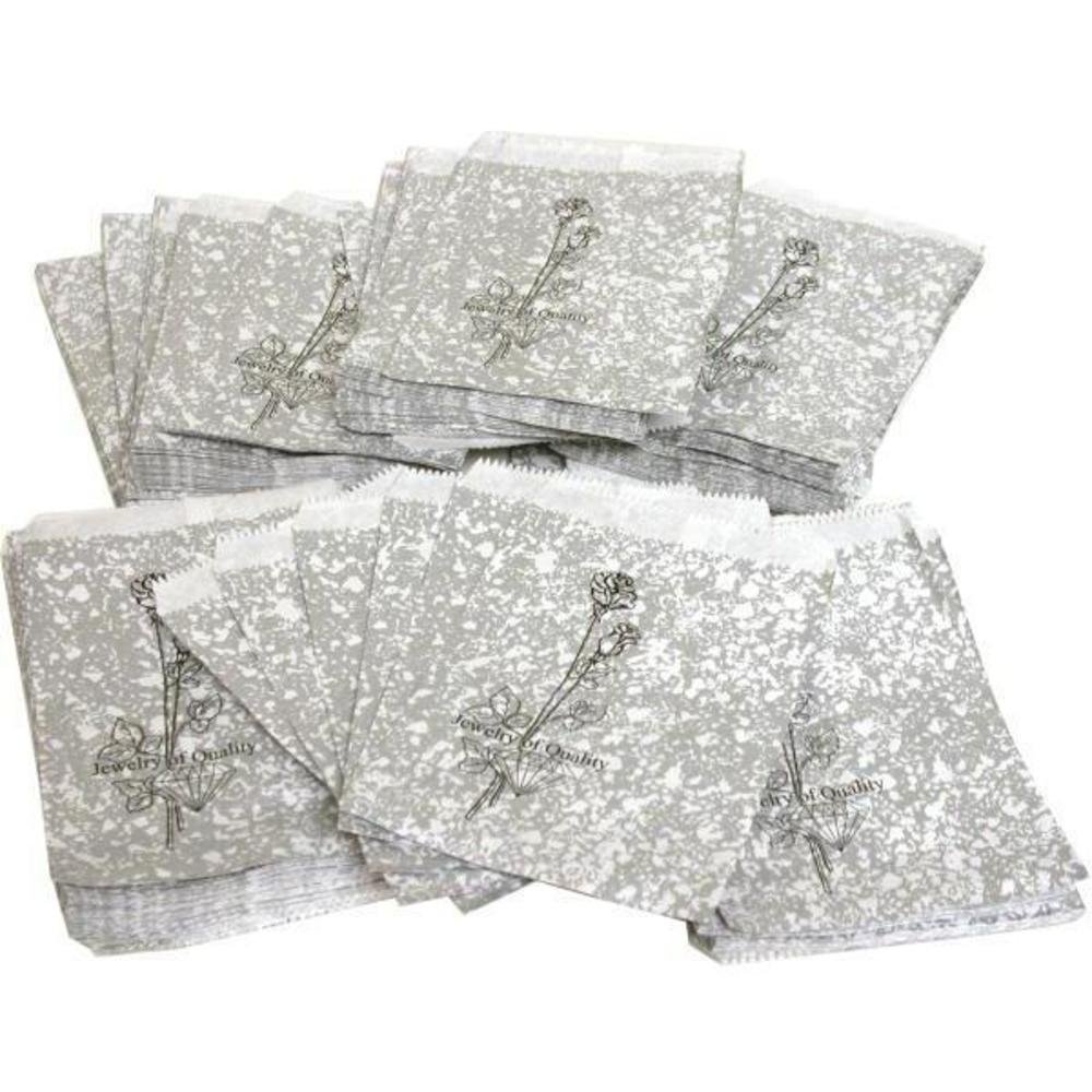 FindingKing 500 Silver Gift Bags 5x7 Inches - Elegant Shopping Totes for Parties, Weddings & Retail Sales | Bulk Wholesale Paper Bags for Gifts, Favors & Merchandise