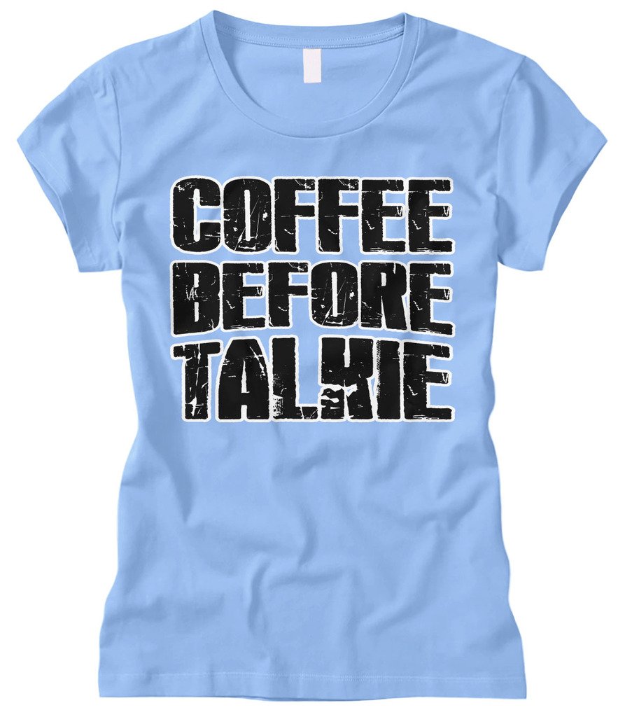 Cybertela Women's Caffeine Lover Gift Coffee Before Talkie Fitted T-Shirt - Perfect for Coffee Enthusiasts, Gifts & Casual Wear