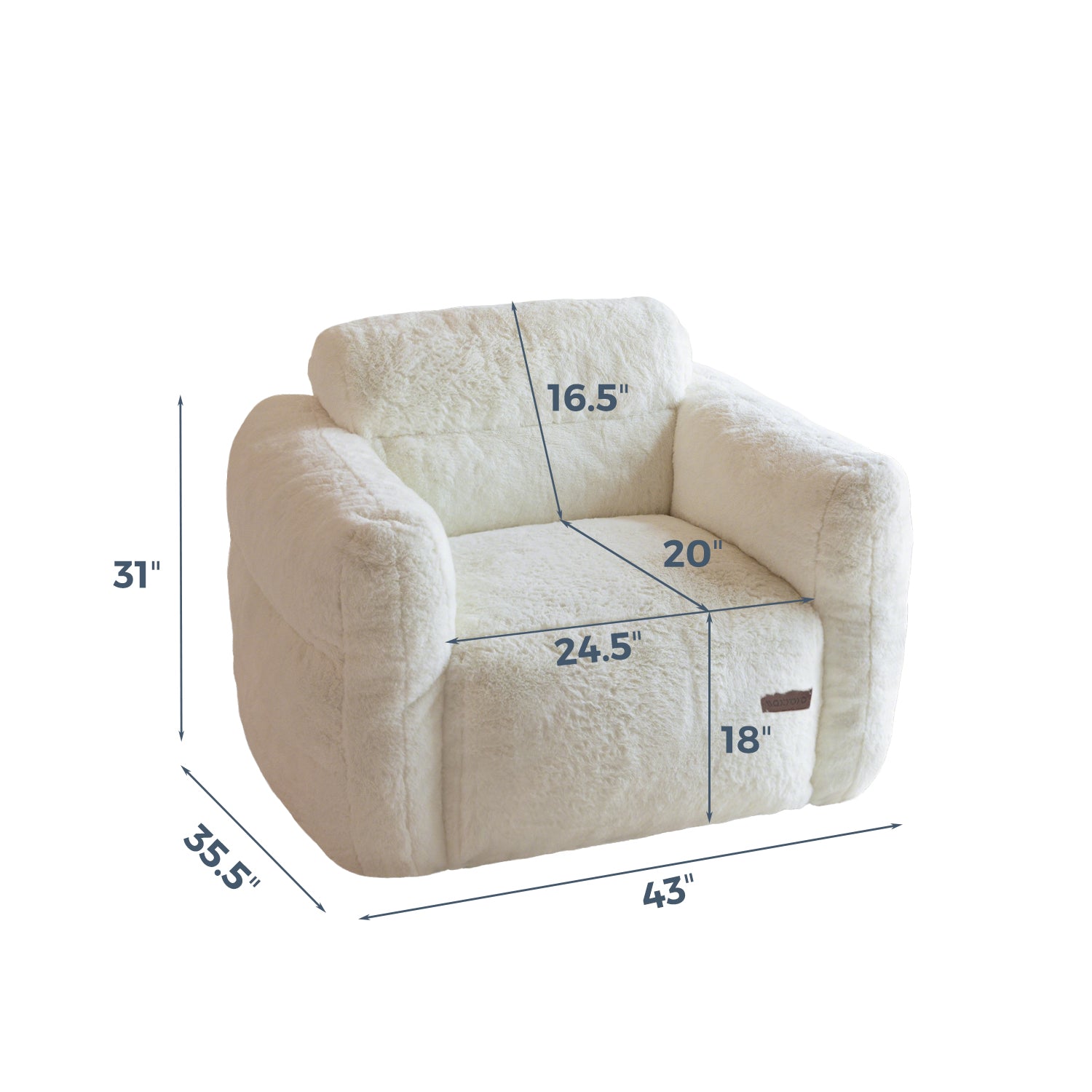 MAXYOYO Giant Bean Bag Chair - Ultra Soft Fluffy Oversized Bean Bag Sofa for Adults & Teens, Cozy Reading Nook Chair, Lounge Chair for Bedroom, Living Room, Dorm - Beige (Perfect for Relaxing, Gaming & Movie Nights)
