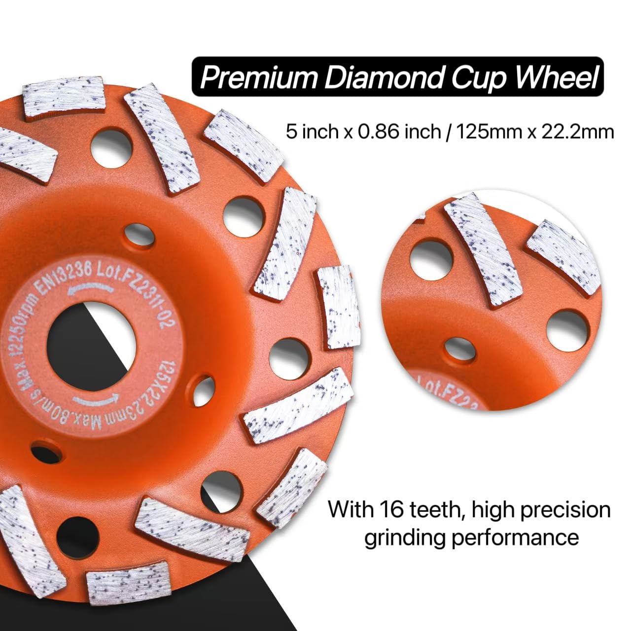 5 Inch Dust Shroud for Angle Grinder with Diamond Grinding Cup Wheel - Universal Surface Grinding Cover for Concrete, Cement, Marble, Granite & Rock - Perfect for Construction, Renovation & DIY Projects