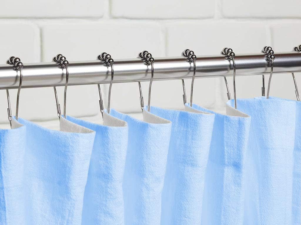 BeGrit 18-Pack Metal Shower Curtain Hooks Rings - Rustproof Bathroom Curtain Hooks for Shower Rod - Perfect for Bathroom, Spa, and Dorm Decor