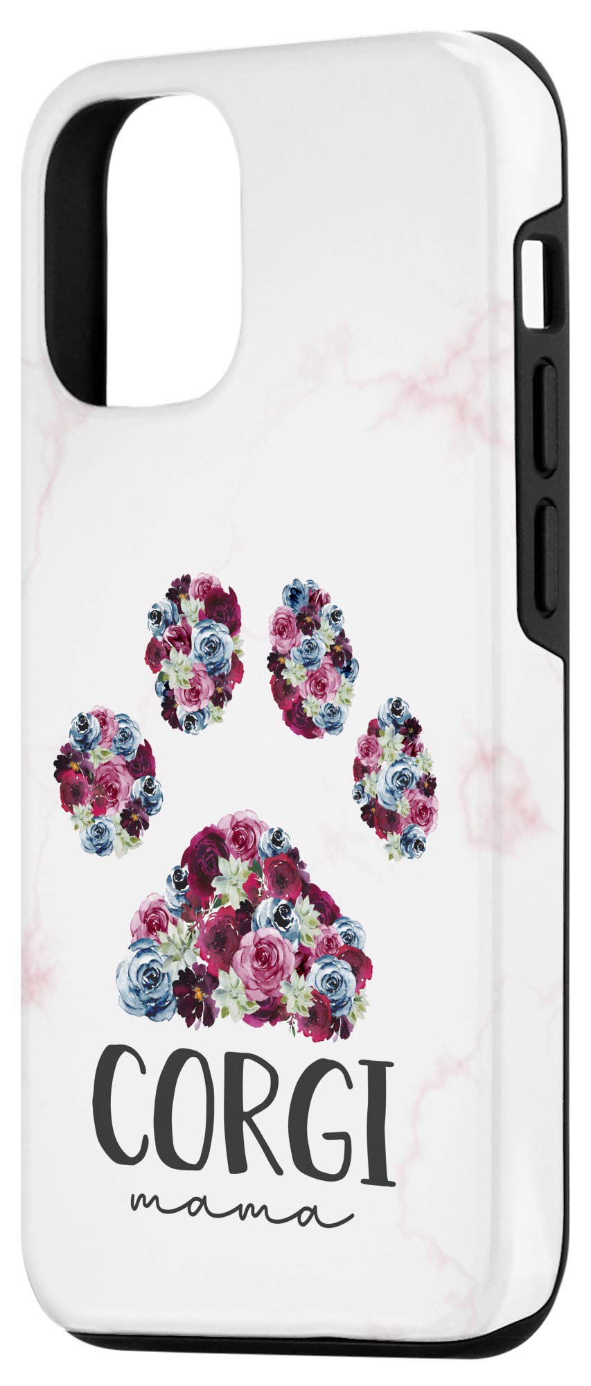 iPhone 12/12 Pro Floral Corgi Dog Paw Case - Cute Pembroke Welsh Corgi Mom Phone Cover | Perfect for Dog Lovers & Corgi Owners