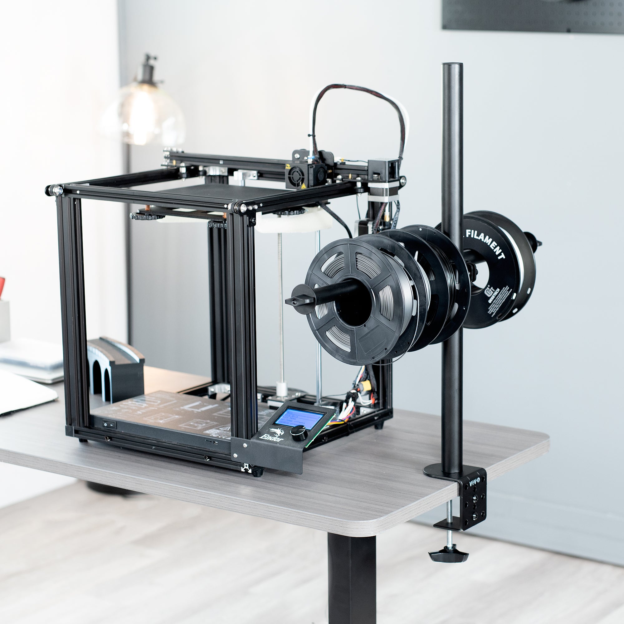 3D Printer Clamp-On Reel Holder - Filament Spool Bracket for Smooth Printing | Perfect for Home & Office 3D Printing Projects