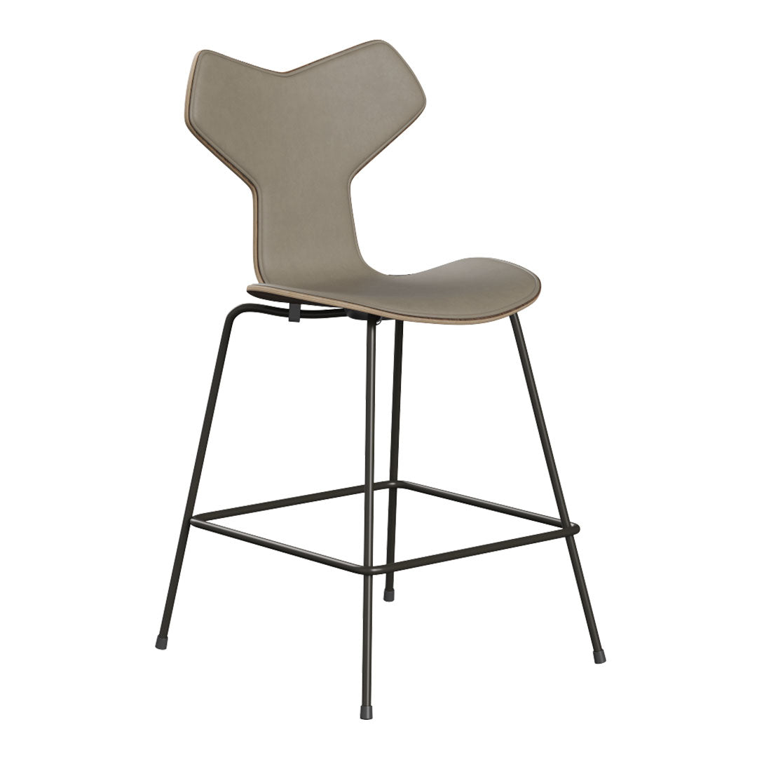 Grand Prix Counter Chair 3138 - Clear Lacquered Wooden Bar Stool with Upholstered Seat - Perfect for Kitchen Islands, Home Bars & Restaurant Countertops