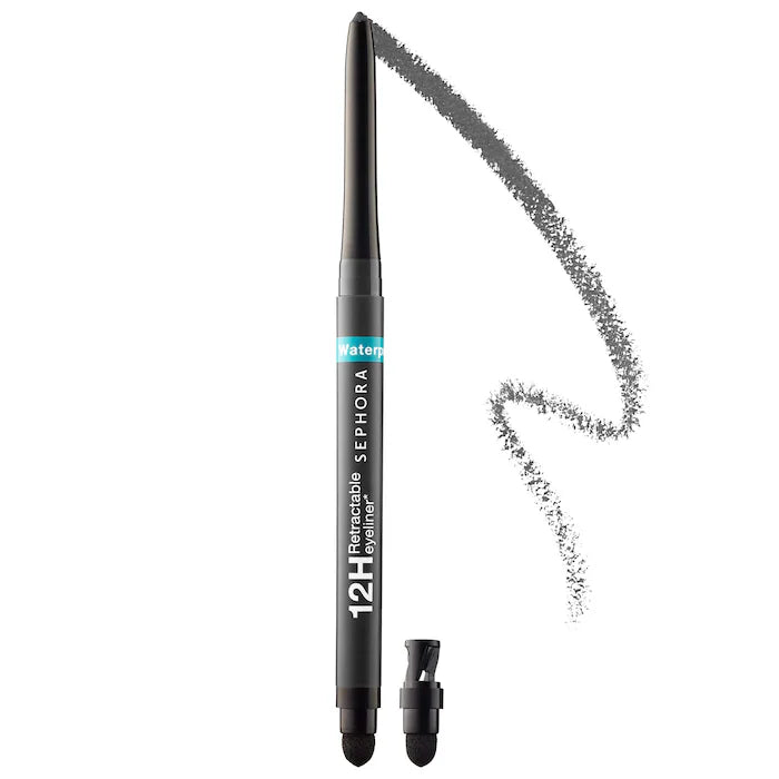 Waterproof 12HR Retractable Eyeliner Pencil - Long Lasting Smudge Proof Eye Liner for Sensitive Eyes | Perfect for Daily Makeup, Party Looks & Professional Use - Sephora Collection