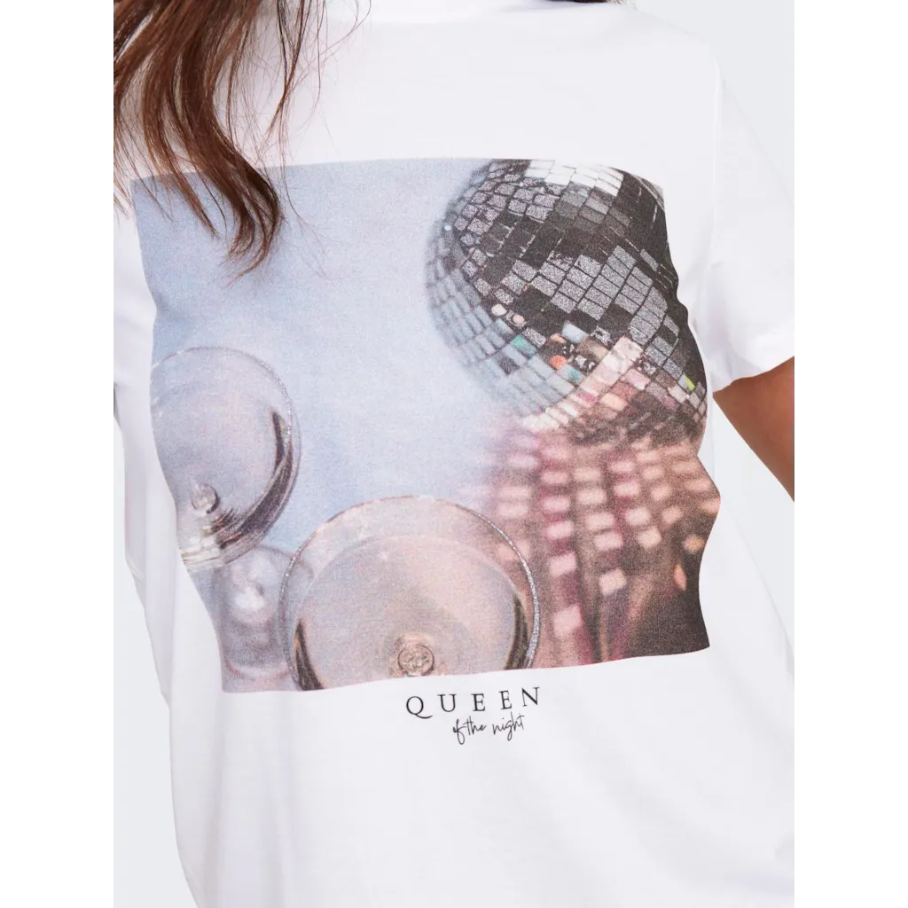 Vero Moda Melina Disco Tee - Women's Trendy Graphic T-Shirt for Casual Wear & Night Out | Perfect for Parties, Concerts & Everyday Fashion