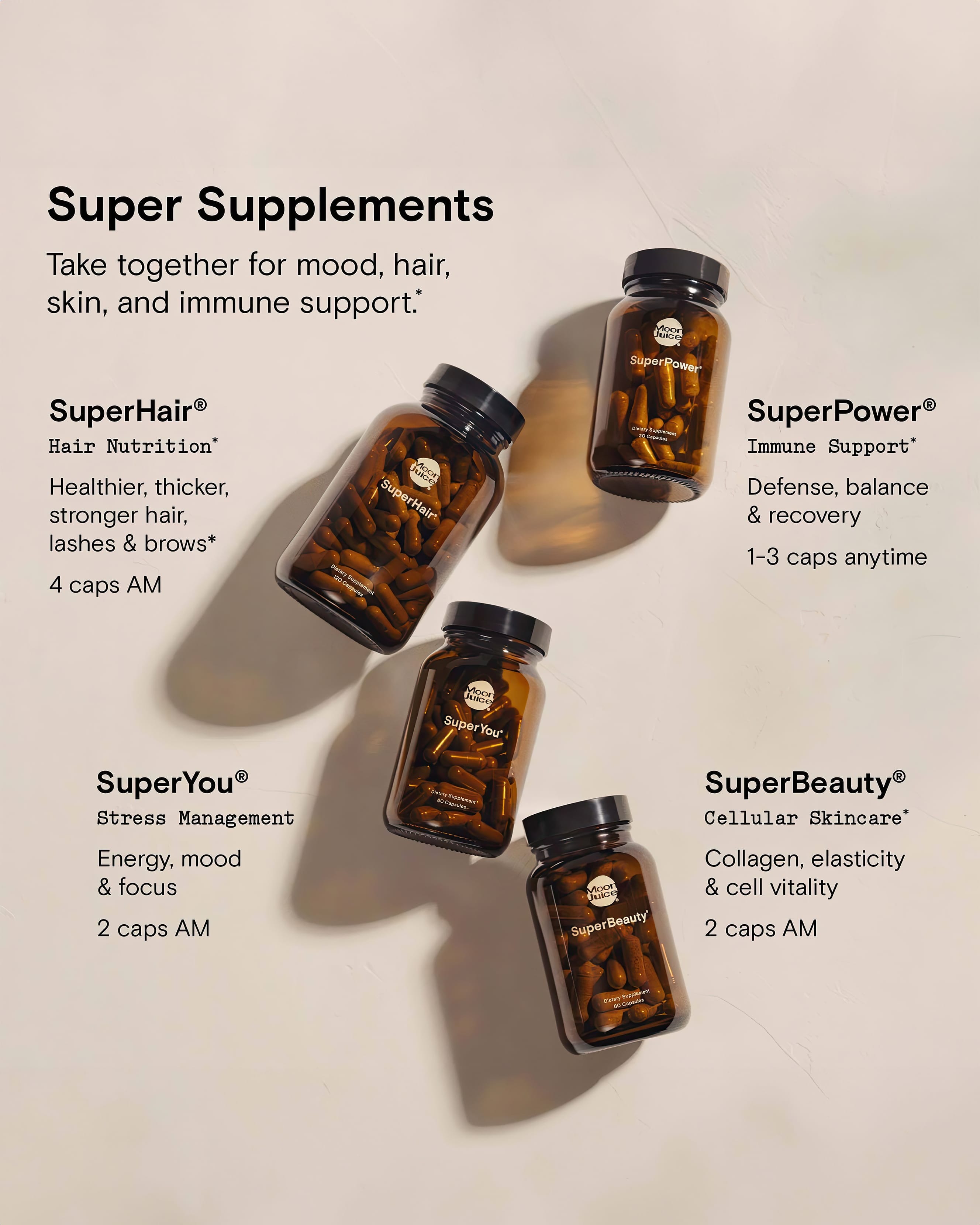 SuperHair Daily Hair Nutrition Supplement - Biotin & Collagen for Stronger, Healthier Hair Growth | Vegan & Cruelty-Free | Perfect for Thinning Hair & Hair Loss Prevention