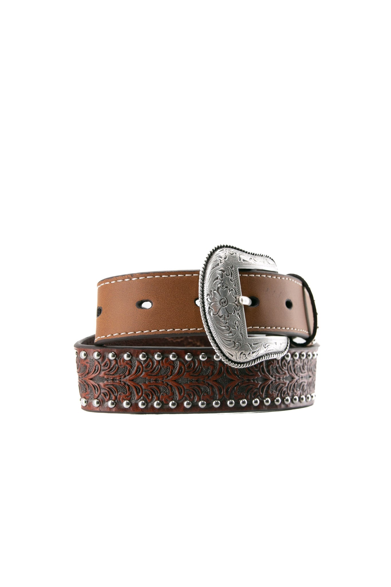 Nocona Western Leather Embossed Kids Belt for Boys & Girls | Genuine Leather Adjustable Cowboy Belt | Perfect for Rodeo, Western Wear & Casual Outfits