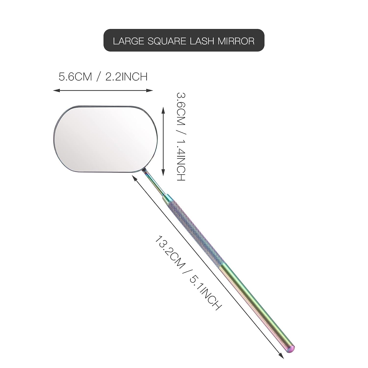 INOG Stainless Steel Eyelash Extension Mirror - Professional Rainbow Makeup Mirror for Lash Artists & DIY Beauty - Perfect for Salon, Home Use & Travel