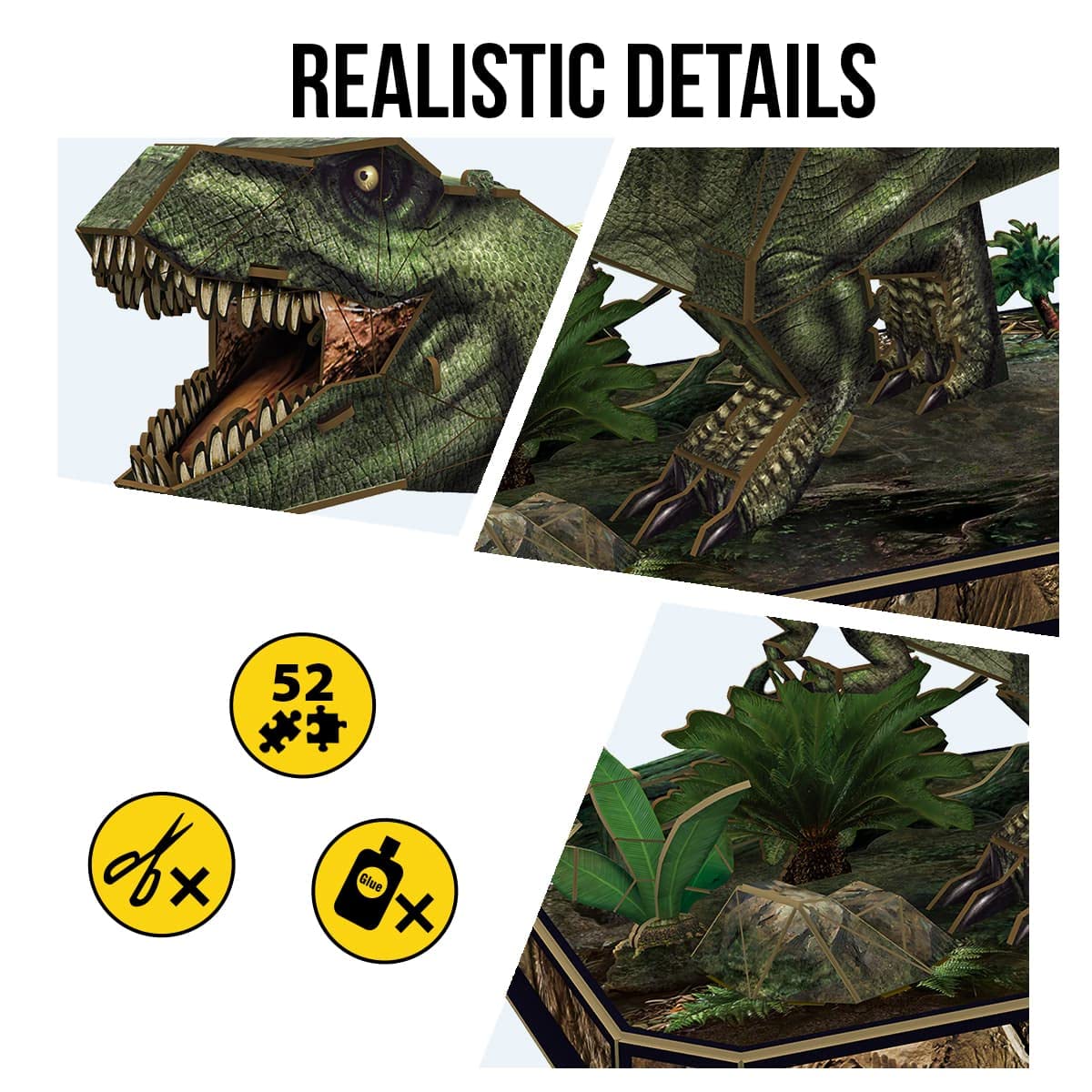 National Geographic 3D Tyrannosaurus Rex Puzzle - Dinosaur Toys for Kids Ages 8+, STEM Learning Activity, Educational Gift for Boys & Girls - Perfect for Birthday Parties, Classroom Projects & Dinosaur Lovers
