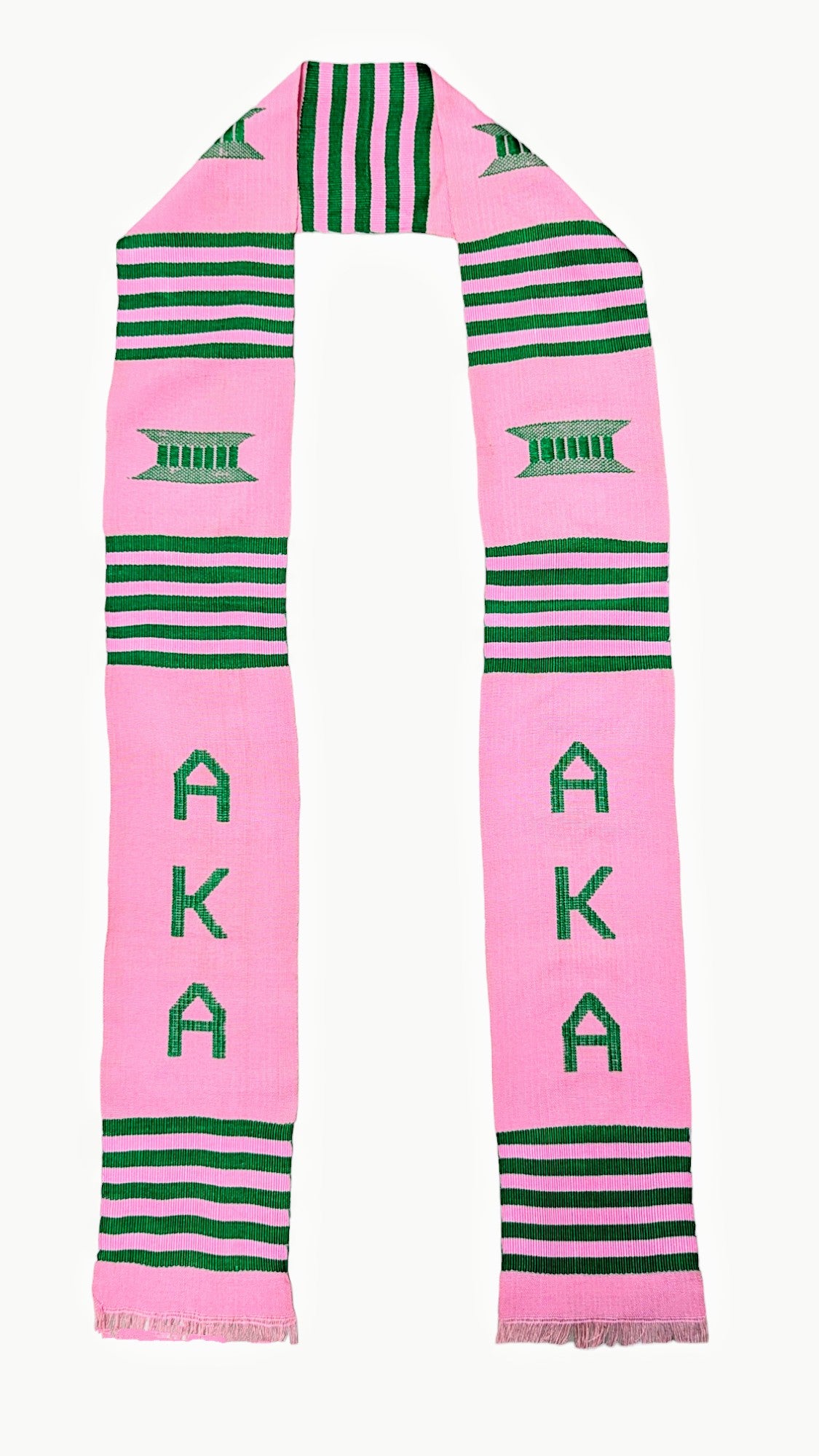 Pink and Green Kente Graduation Stole Sash - Authentic African Print for Graduation Ceremonies, Cultural Events & Celebrations | DPAKA200 by Dupsie