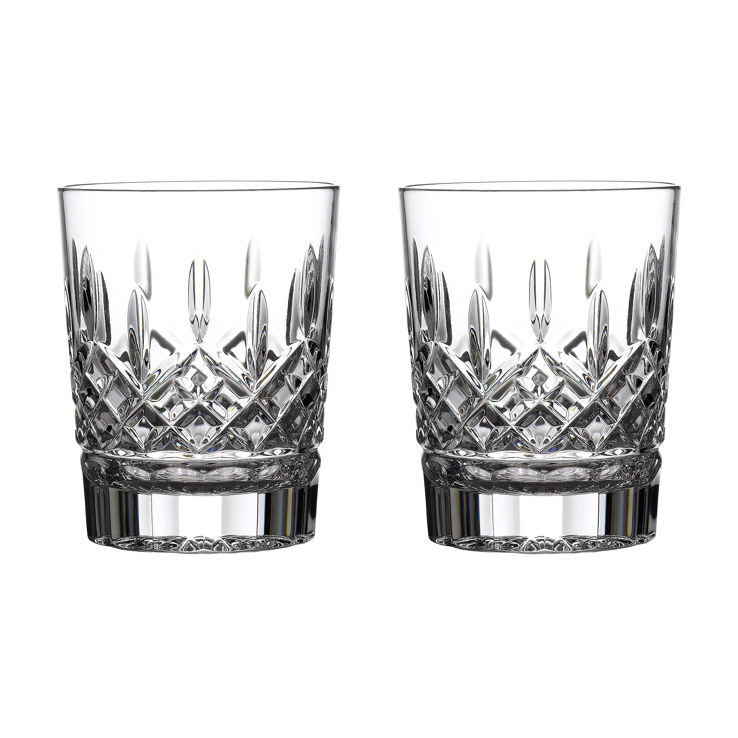 Waterford Crystal Lismore Double Old Fashioned Glasses - Set of 2 Elegant Whiskey Tumblers for Bourbon, Scotch & Cocktails | Perfect for Home Bars, Gifts & Entertaining