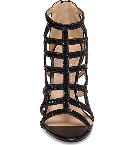 Rae Rhinestone Strappy Heels - Elegant Caged Evening Dress Shoes for Prom, Wedding & Party | Women's High Heel Sandals for Special Occasions