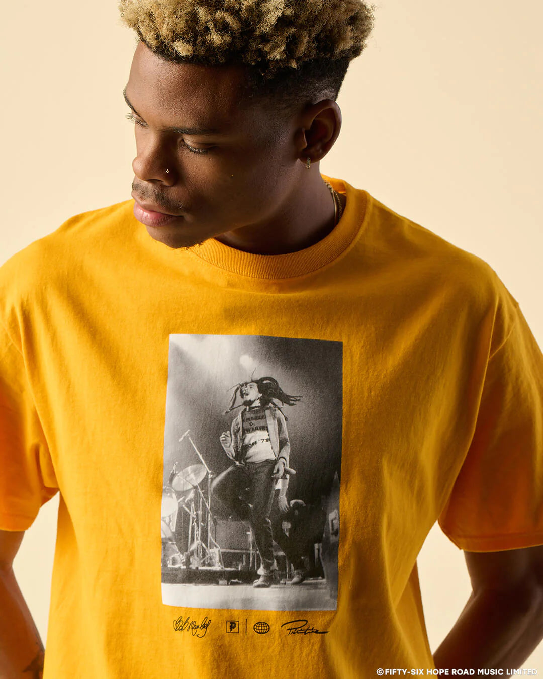 Primitive x Bob Marley Heartache Graphic T-Shirt - Gold Color | Reggae Inspired Streetwear for Men & Women | Perfect for Concerts, Festivals & Casual Wear