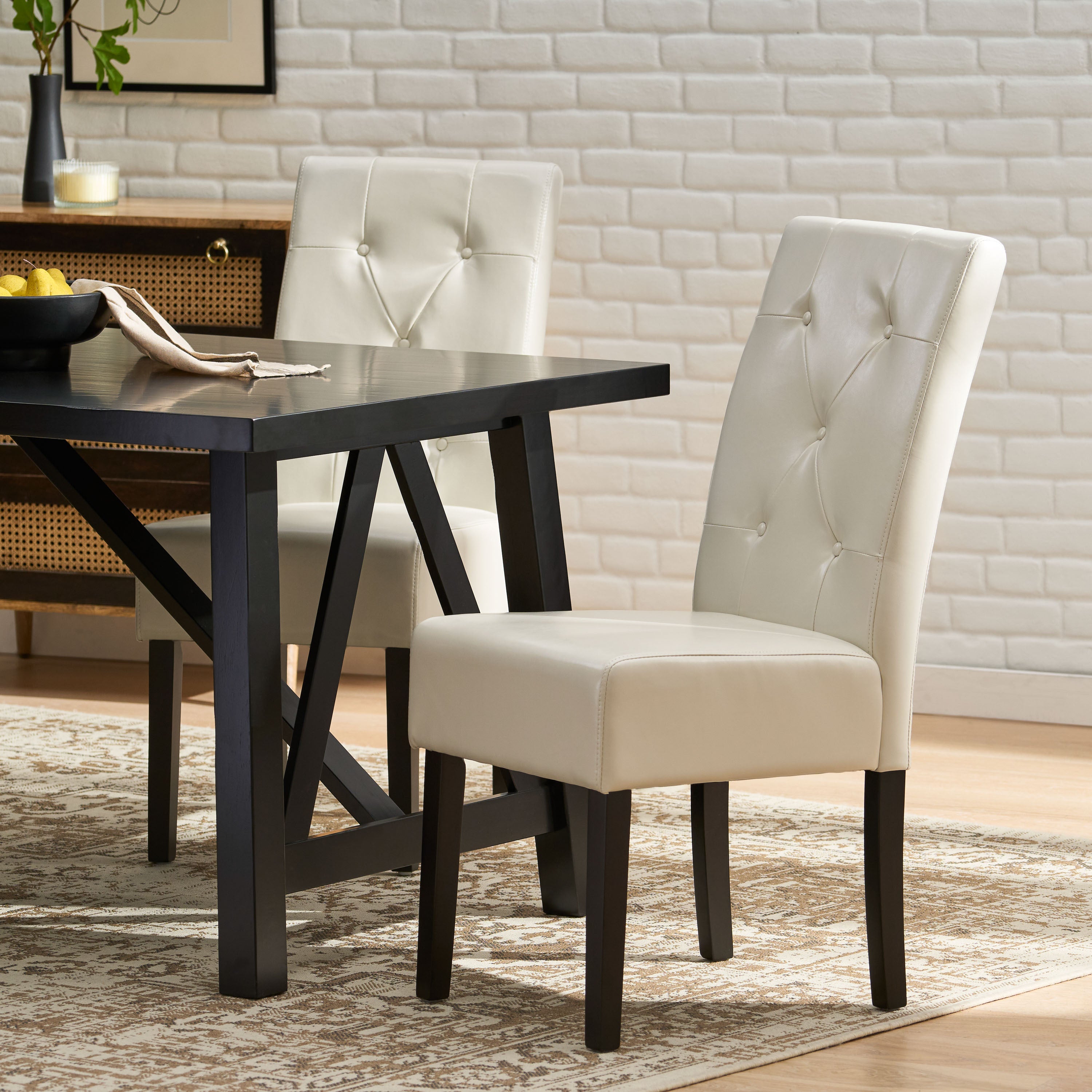 CARTER 5 Tufted KD Dining Chair - Modern Upholstered Kitchen & Dining Room Chair for Home, Restaurant, and Office Use