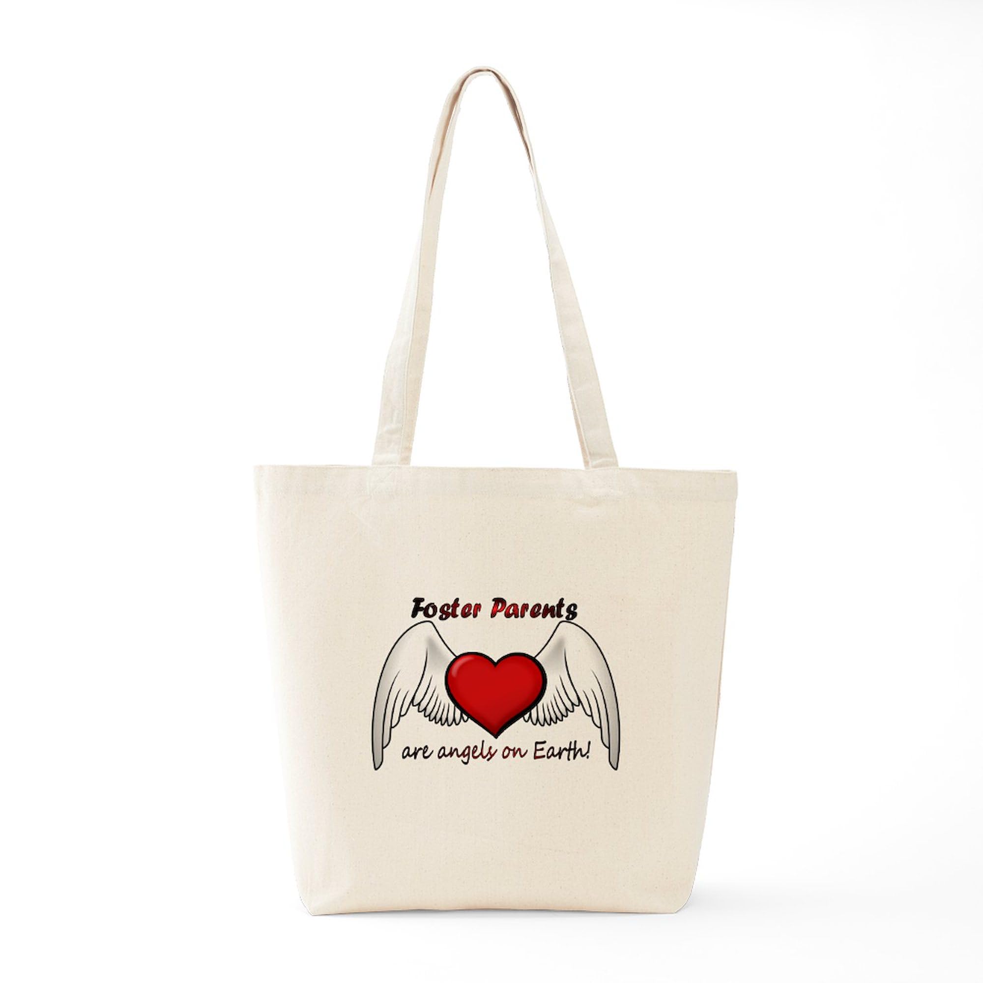 Angel Foster Tote Bag - Natural Canvas Reusable Shopping Bag for Women, Eco-Friendly Grocery Tote - Perfect for Beach, Market & Everyday Use