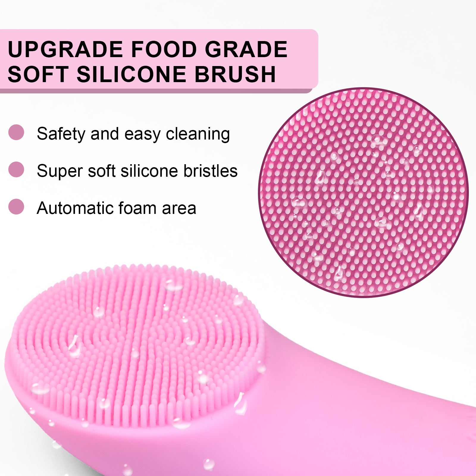 Ultrasonic Silicone Facial Cleansing Brush with 4 Function Modes & Rotating Magnetic Beads - Waterproof Rechargeable Portable Face Cleanser for Deep Cleaning, Exfoliation & Skin Care - Perfect for Daily Skincare Routine & Travel