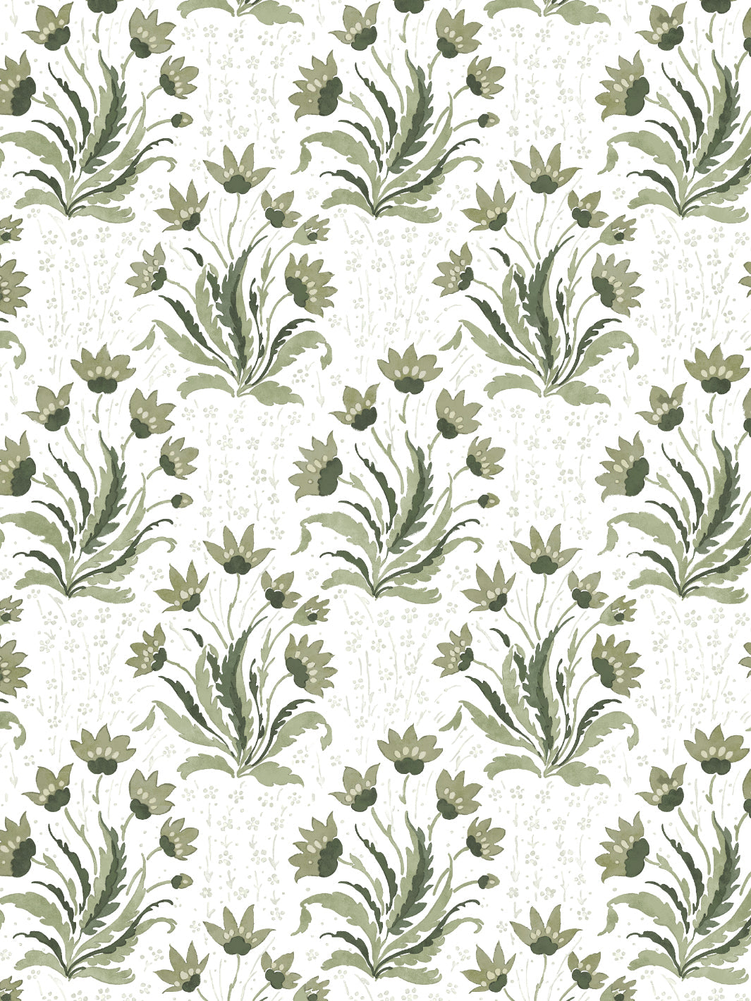 Nathan Turner Moss Hillhouse Floral Tonal Wallpaper - Premium Peel & Stick Wallpaper for Bedroom, Living Room & Home Decor