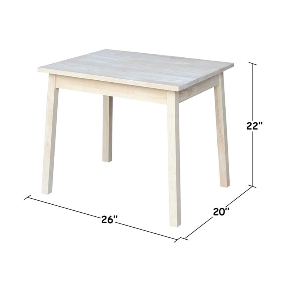 Roseberry Kids Solid Wood Table with Butcher Block Surface - Natural Wood Children's Play Table for Arts, Crafts, and Learning Activities