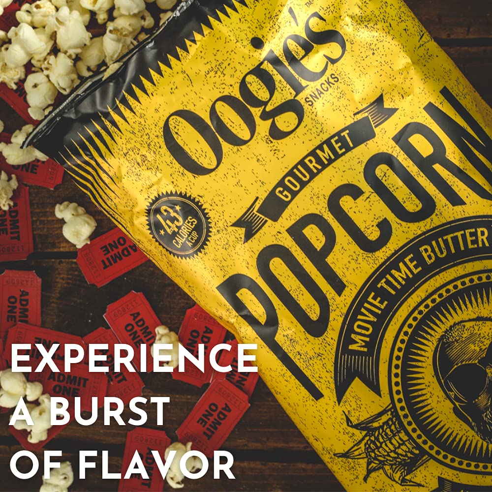 Oogie's Gourmet Popcorn - 12 Pack Movie Theater Style Butter Flavor | Gluten Free, Non-GMO Snack | 4.25oz Big Bags for Family Movie Nights, Office Snacks & Party Favors