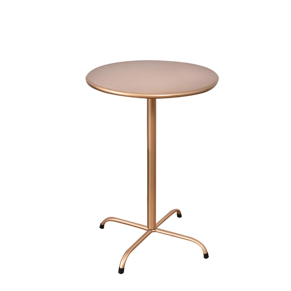 Nordic Round Metal Side Table with Gold Accent - Modern Coffee & End Table for Living Room, Bedroom, Patio, Garden - Small Snack Tray for Coffee, Books & Home Decor - Indoor & Outdoor Use - Perfect for Relaxing, Entertaining & Small Space Decorating - Ideal for Coffee Break, Reading Nook & Outdoor Lounging