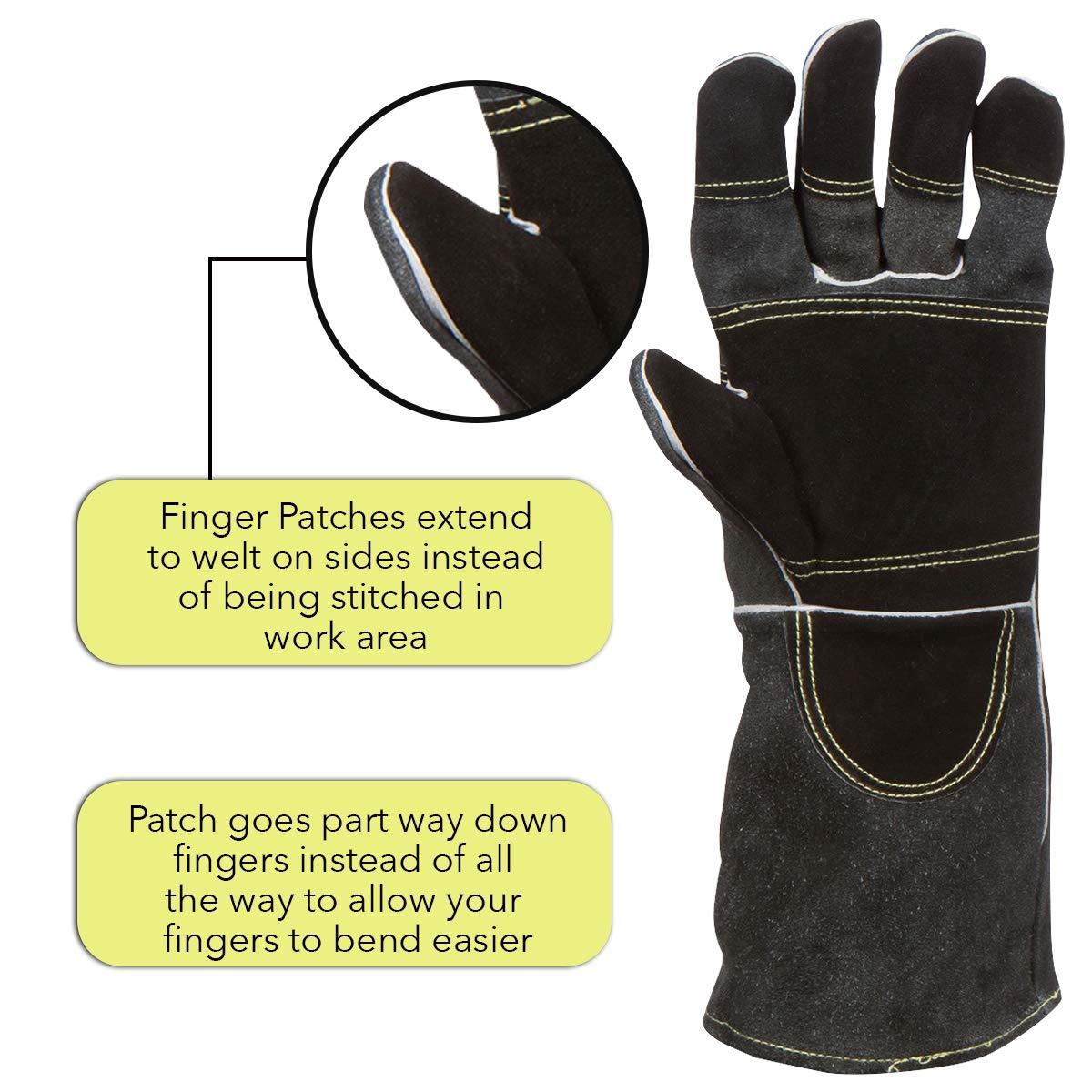 Heat Resistant Leather Welding Gloves for Men & Women - Fireplace, Grilling & Metal Work Protective Gloves - Sizes Medium to XXL - Durable & Comfortable for DIY Projects & Professional Use