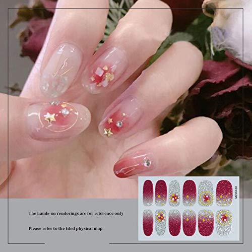 GERALD 6 Sheet Nail Polish Strips Set with Nail File - DIY Nail Art Decals for Home, Salon & Party Use - Waterproof & Long-Lasting Nail Stickers for Women & Girls