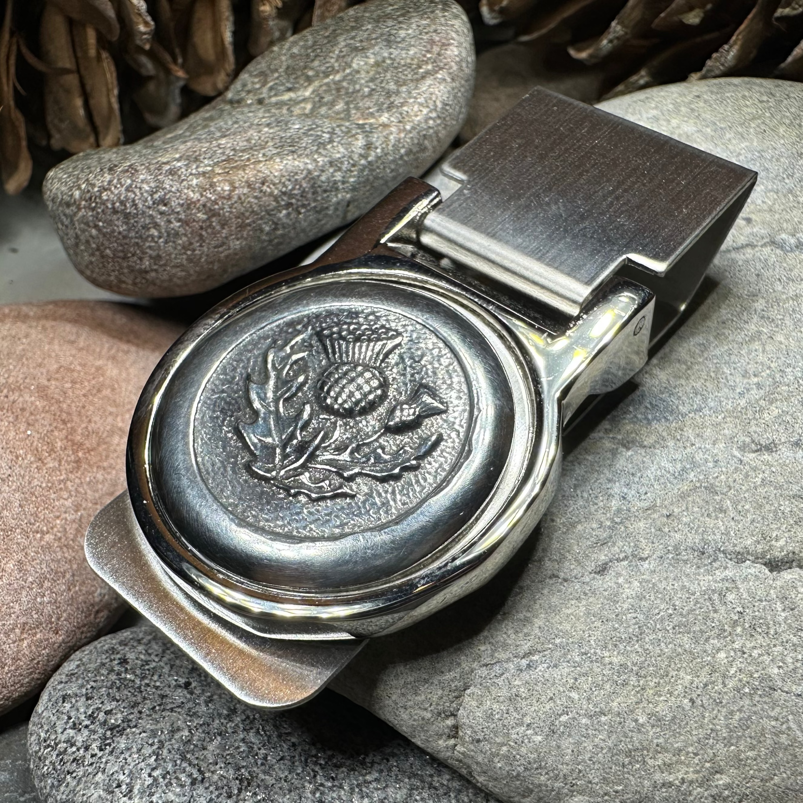 Scottish Thistle Money Clip - Elegant Stainless Steel Cash Holder for Men | Perfect for Weddings, Travel & Everyday Use