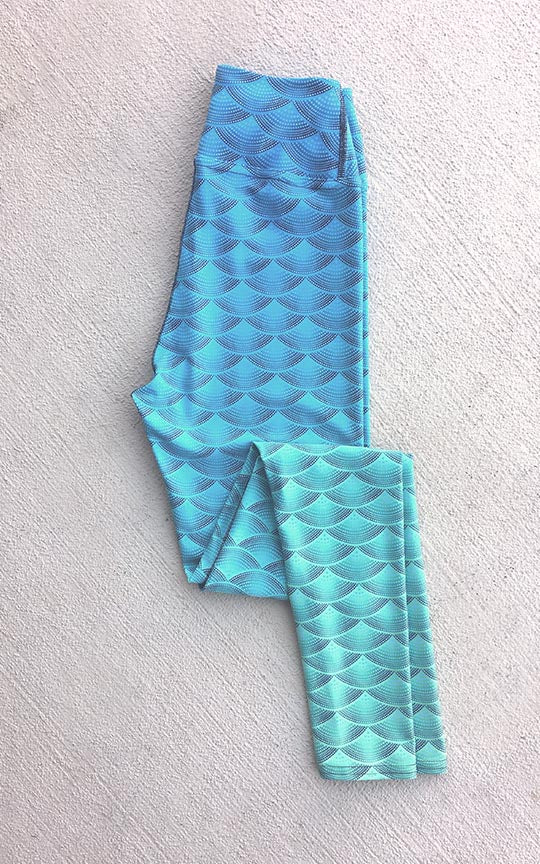 Hannah Mermaid Yoga Leggings - High Waisted Workout Pants with Bali Scales Design for Women | Perfect for Yoga, Gym, Beach and Everyday Wear