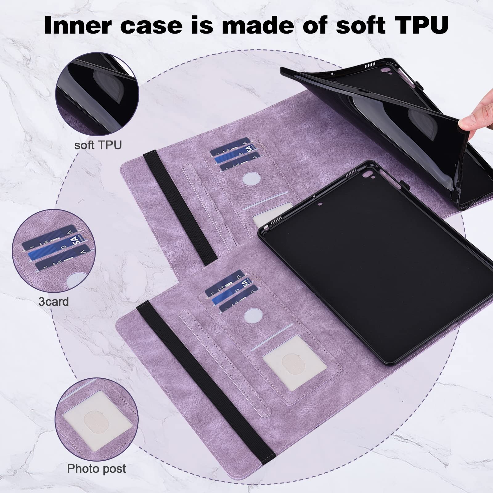 Premium Leather Tablet Case for Xiaomi Pad 6 with Elegant Embossed Butterfly Design - Slim Protective Cover for Work, Travel & Home Use