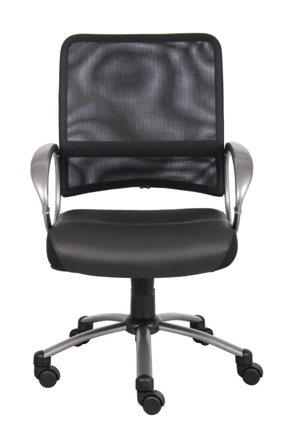 Boss B6406 Mesh Back Task Chair with Pewter Finish - Ergonomic Office Chair for Home & Workspace Comfort
