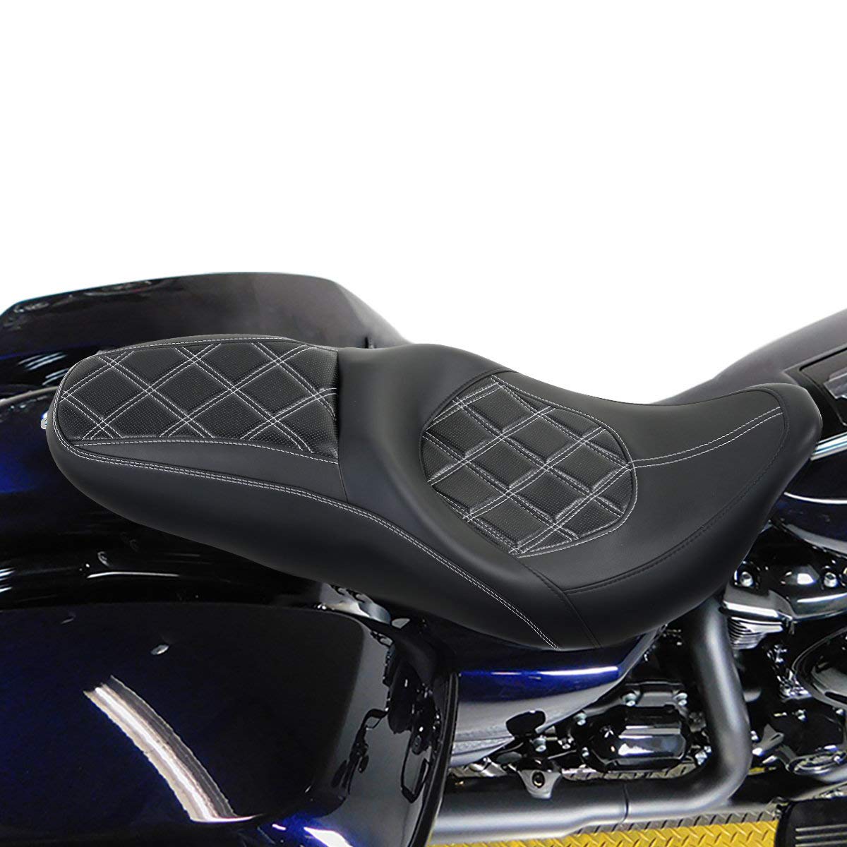 Premium One-Piece Passenger Seat for Harley Davidson Touring & Tri Glide Models 2009-2023 - Compatible with Road King, Street Glide, Road Glide & Electra Glide - Comfortable Backrest for Long Rides & Road Trips