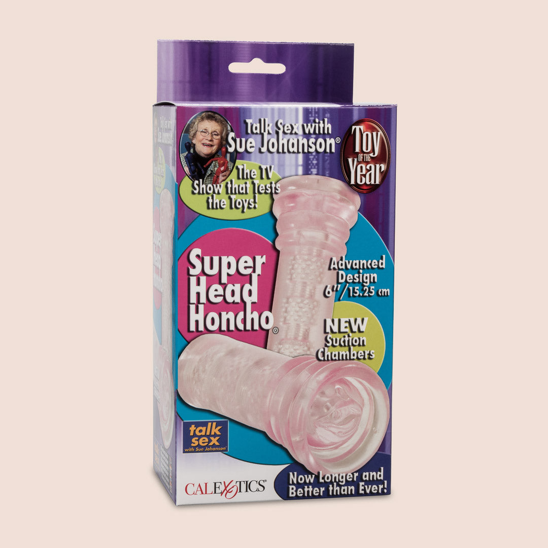 CalExotics Sue Johanson® Super Head Honcho® Stretchy Male Masturbator - Premium Silicone Stroker for Enhanced Pleasure & Solo Play | Perfect for Discreet Adult Toys Collection & Personal Relaxation